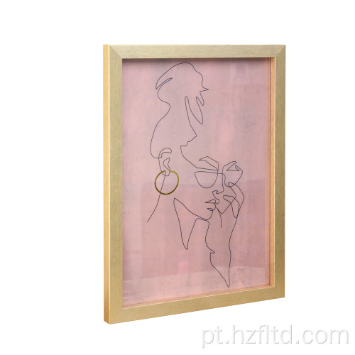 Wood Frame Pintura rosa clássica para decoração